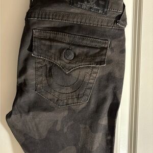 True Religion Women's Black Camouflage Jeans